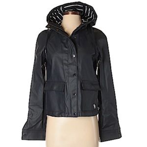 Abercrombie & Fitch Navy Wax-Style Rain Jacket
